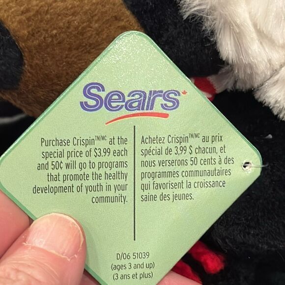 Sears Holiday Crispin 6" Plush Christmas 2010 Black Bear NEW NWT - Picture 9 of 10